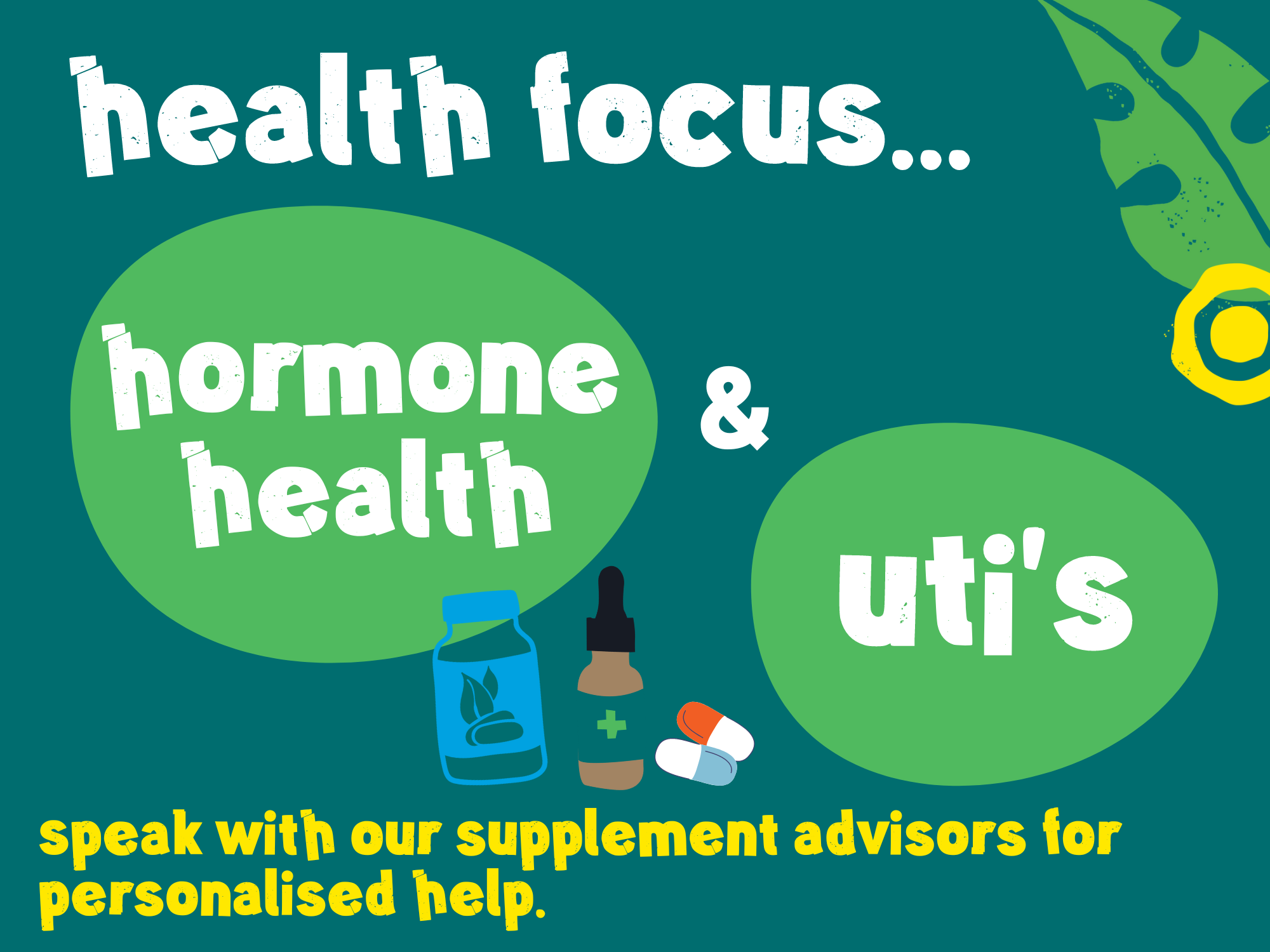 Health focus: Hormone health and UTI's grapgic.