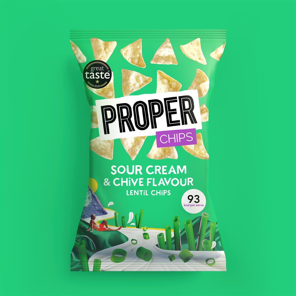 ProperChips Sour Cream & Chive Lentil Chips