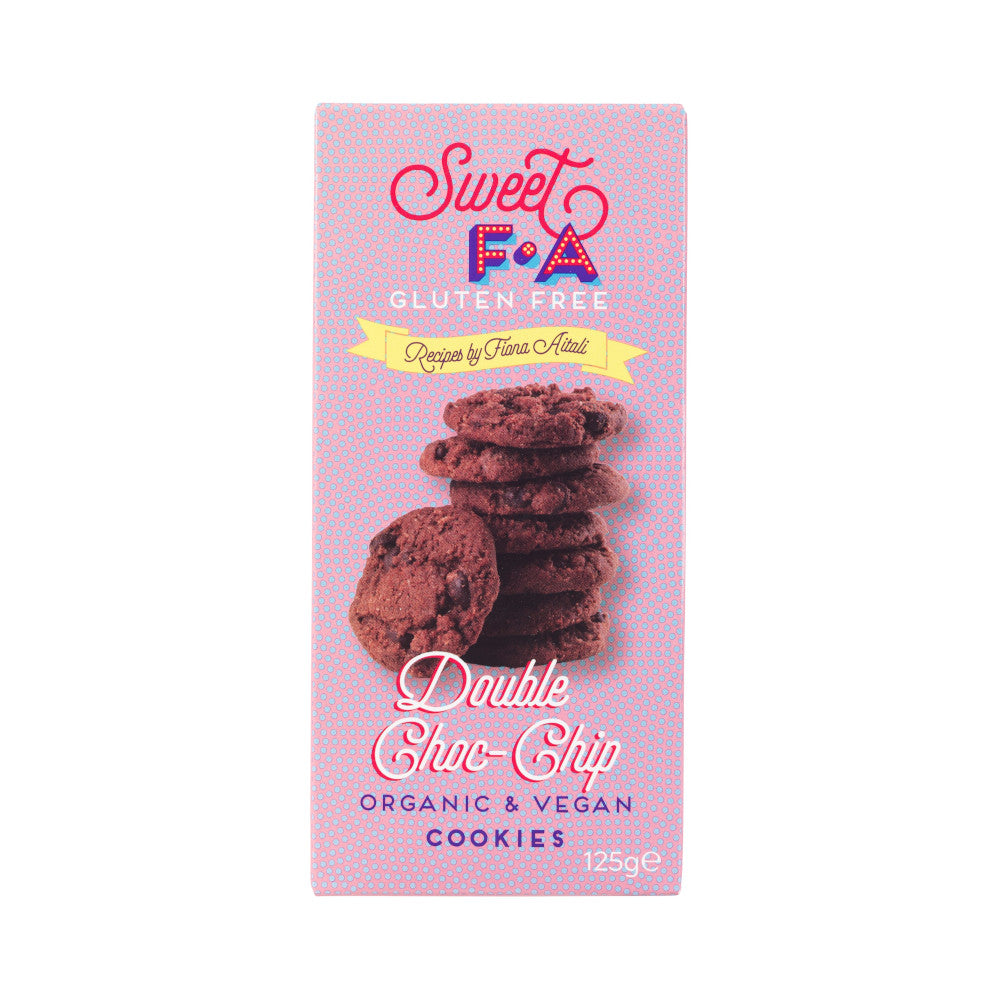 Sweet FA Organic GF Vegan Double Choc Chip Cookies 125G