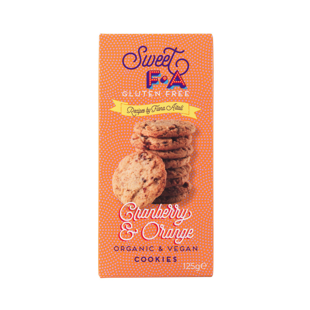 Sweet FA Organic GF Vegan Cranberry & Orange Cookies 125G