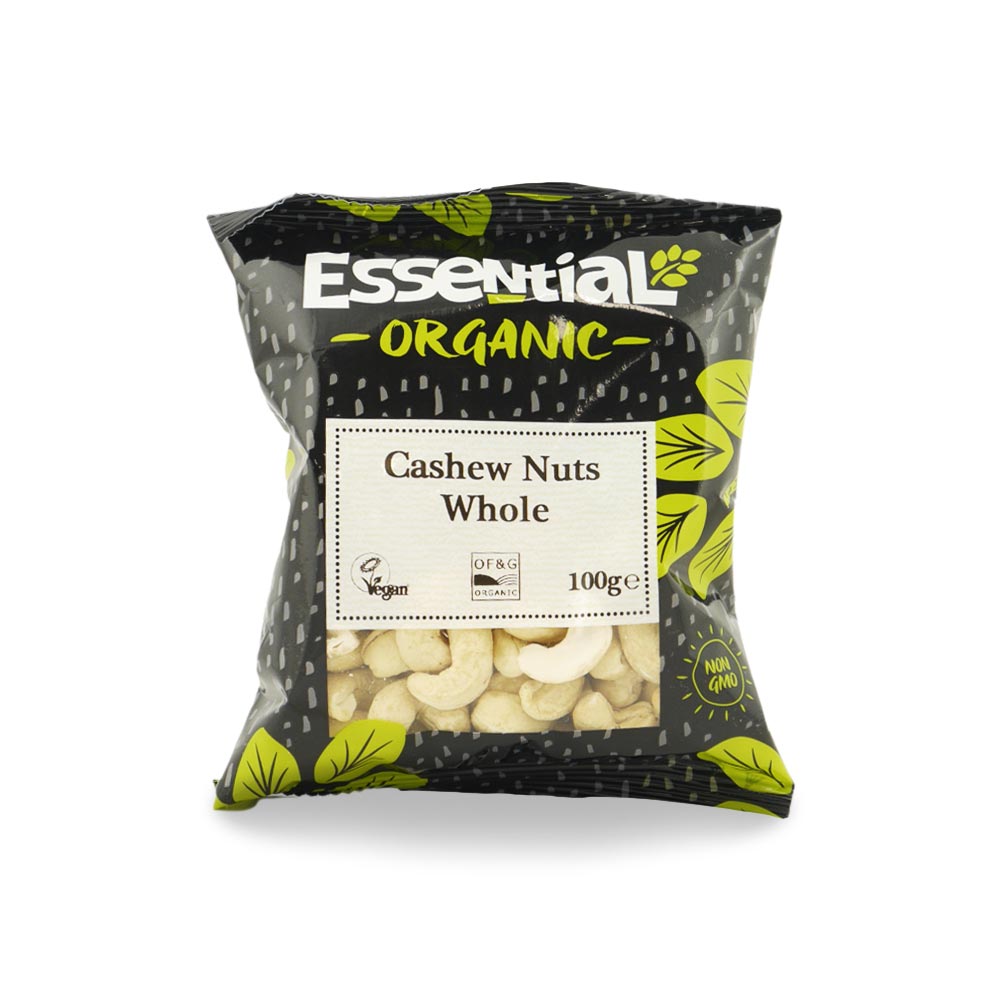 Essential Organic Cashews Whole 100G