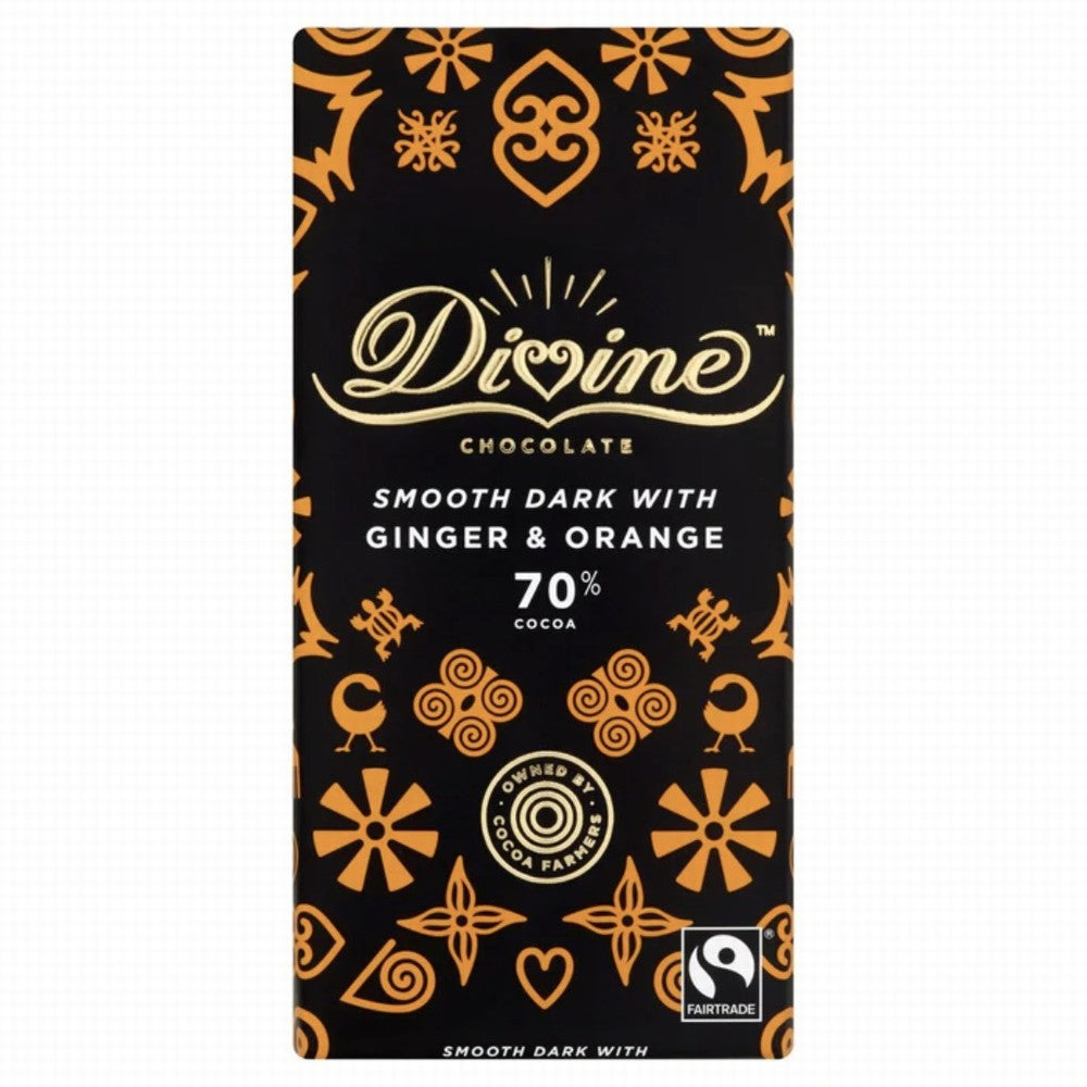 Divine Dark Chocolate 70% With Orange & Ginger