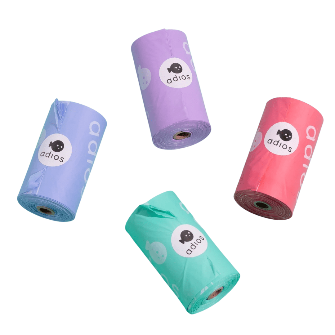 Adios Plastic Compostable Poo Bag Grey 60 Pack Non Handle - Earthfare Supermarket - 5060718500341