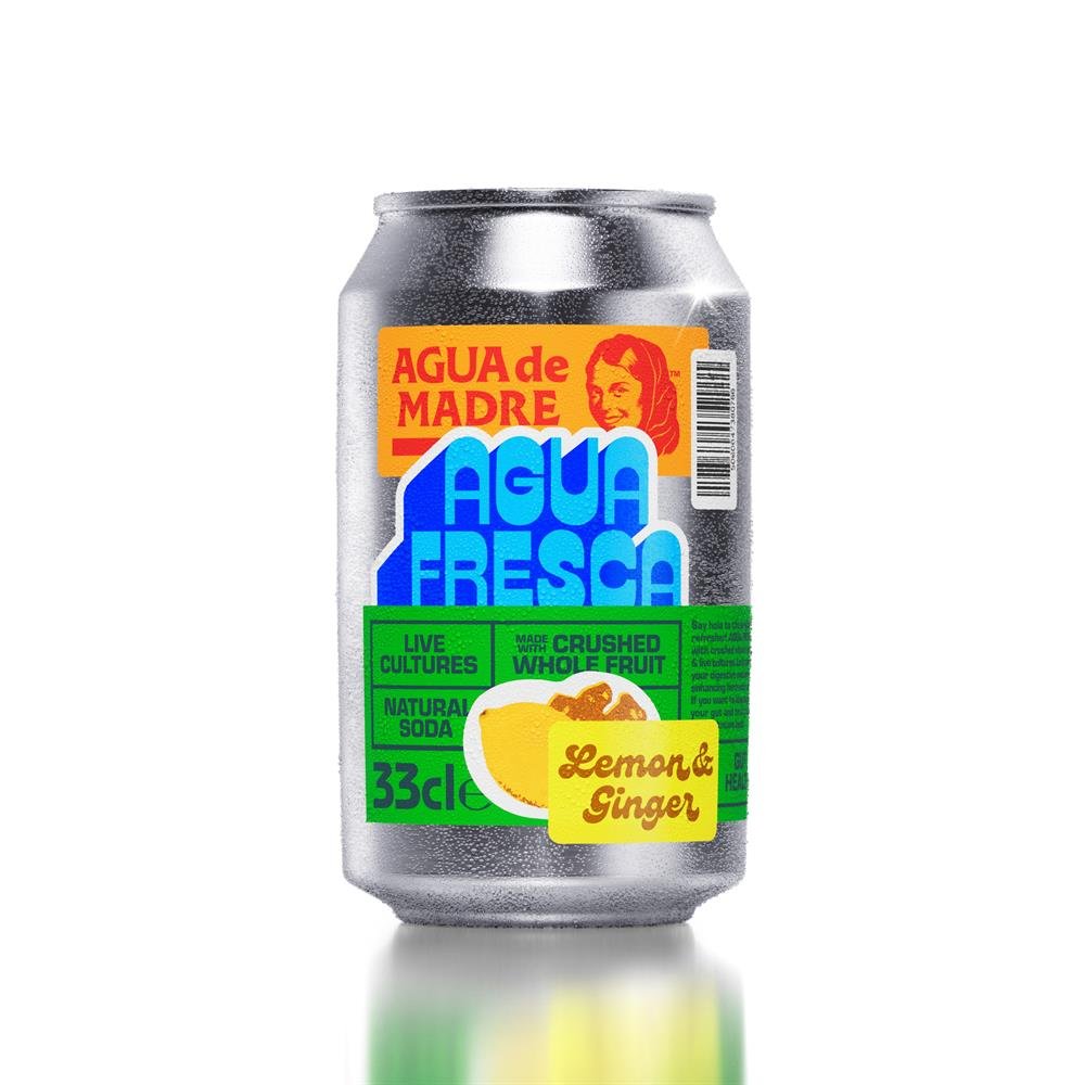 Agua De Madre Agua Fresca Lemon & Ginger 330ml - Earthfare Supermarket - 5060647380786