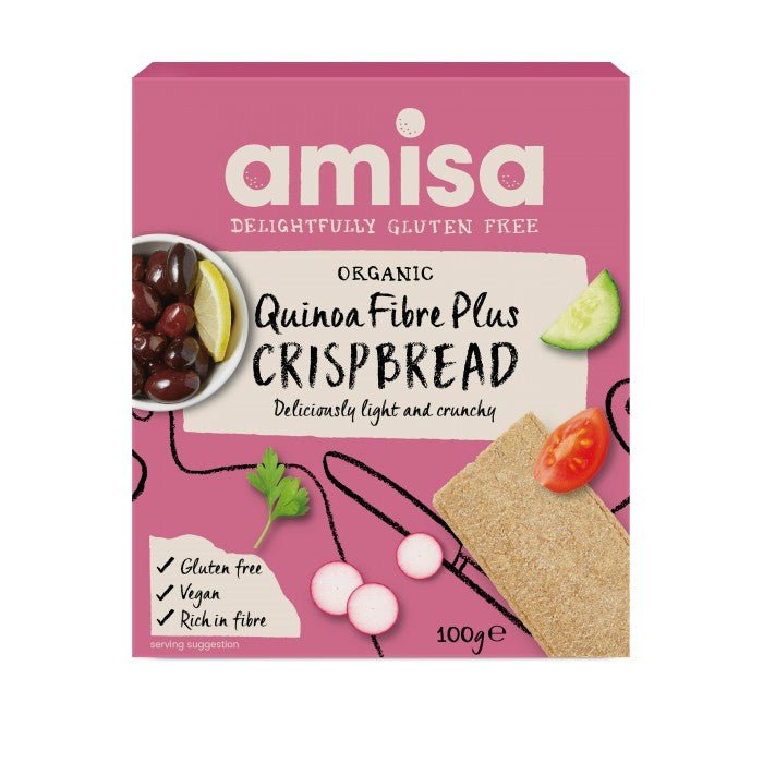 Amisa Organic Quinoa Fibre Plus Crispbread - Earthfare Supermarket - 5032722314153