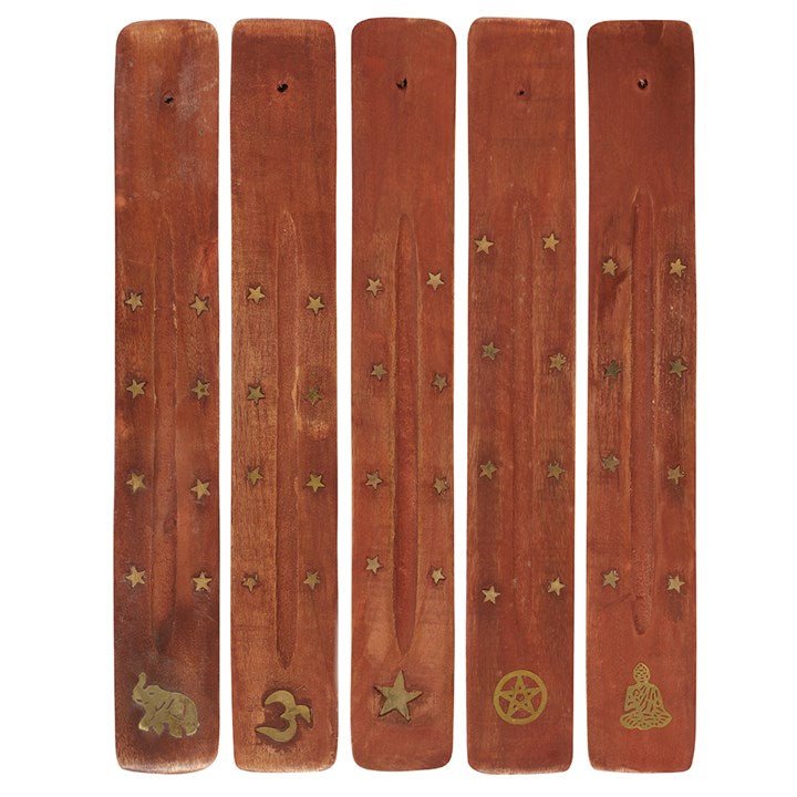 Basic Wooden Incense Holder With Inlay - Earthfare Supermarket - 5055796594146