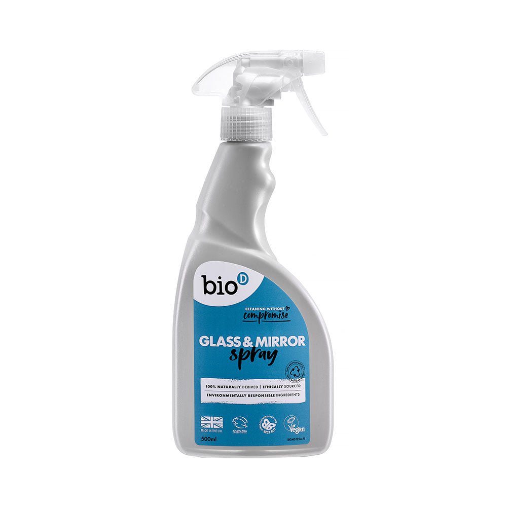Bio - D Glass & Mirror Spray 500ml - Earthfare Supermarket - 5034938100261