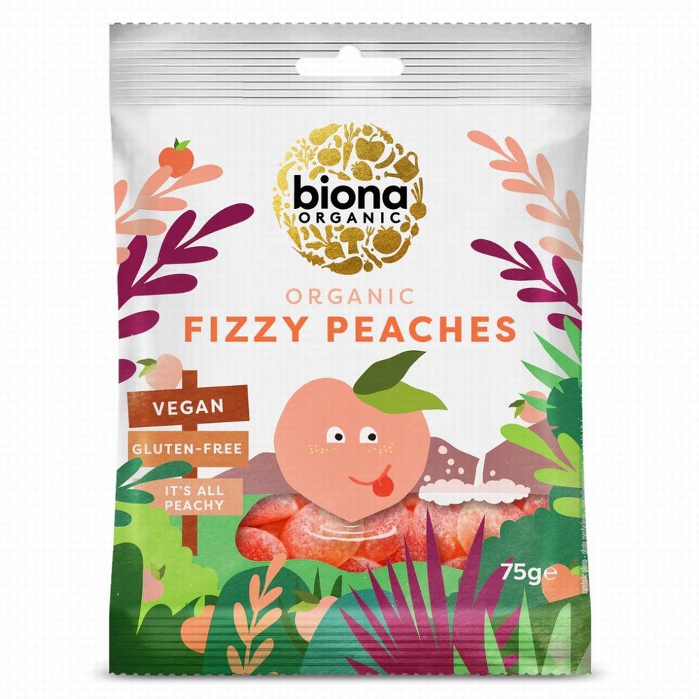 Biona Organic Fizzy Peaches - Earthfare Supermarket - 5032722317475