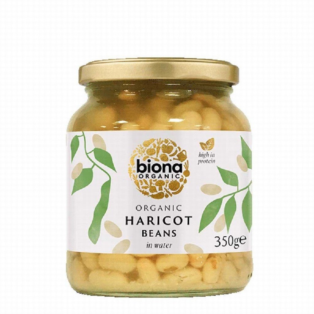 Biona Organic Haricot Beans Jar 350g - Earthfare Supermarket - 5032722316461