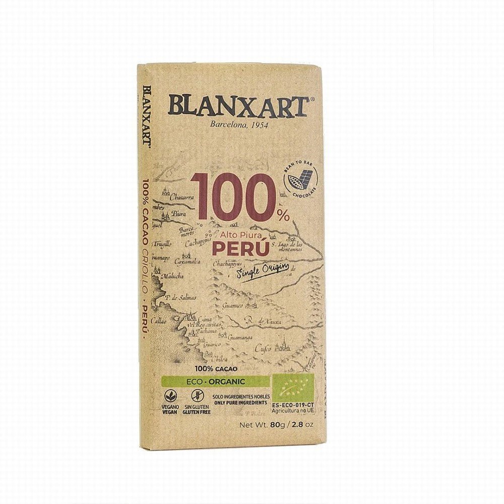 Blanxart Vegan Chocolate Bar 100% Peru - Earthfare Supermarket - 8436006832536