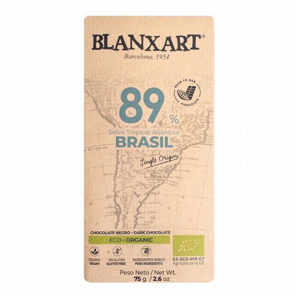 Blanxart Vegan Chocolate Bar 89% Brasil - Earthfare Supermarket - 8436006832505