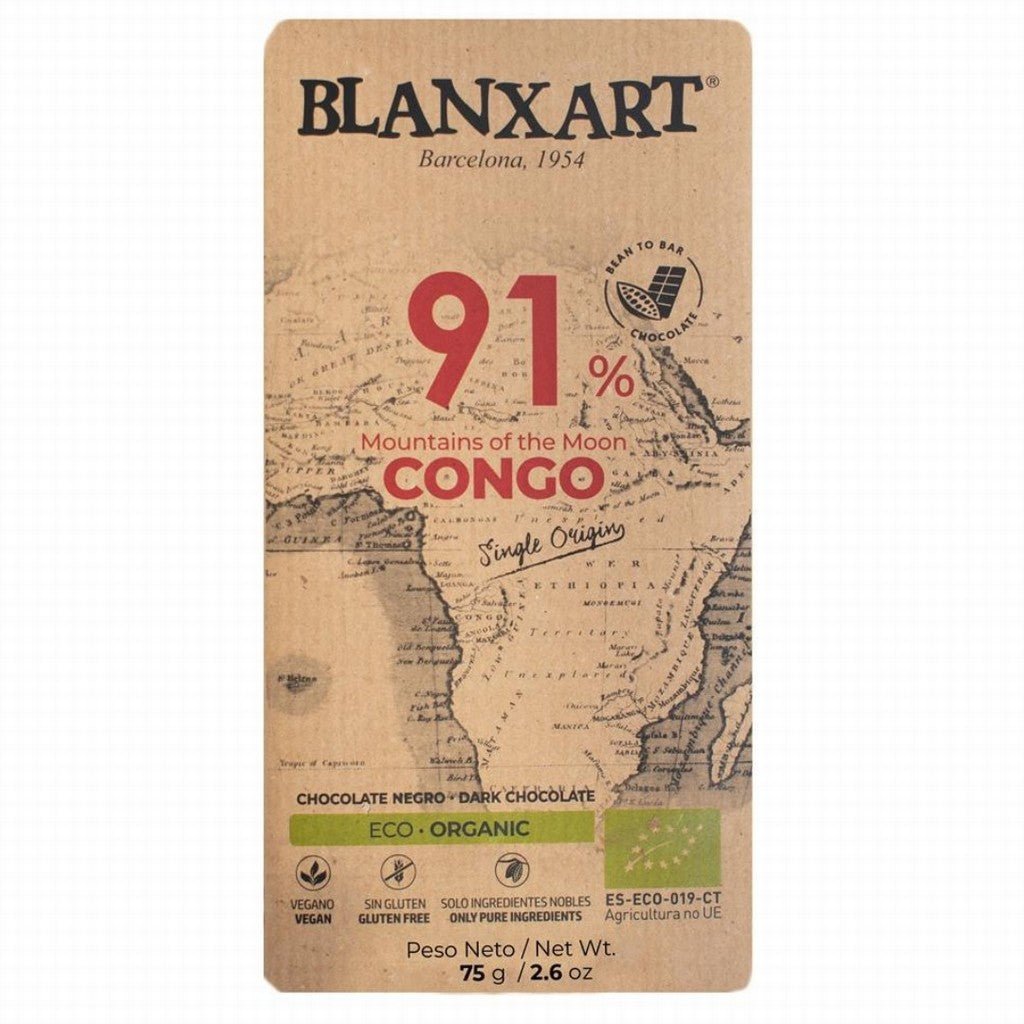 Blanxart Vegan Chocolate Bar 91% Congo - Earthfare Supermarket - 8436006832512
