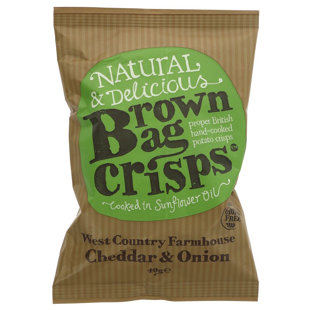 Brown Bag Crisps West Country Cheddar & Onion - Earthfare Supermarket - 5060356680030