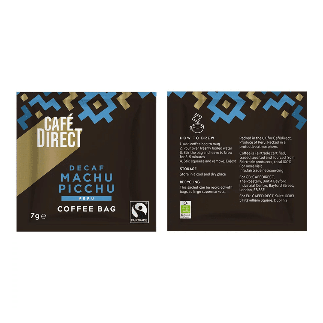Cafe Direct Machu Pichu Decaf Coffee Bags - Earthfare Supermarket - 5060198252433