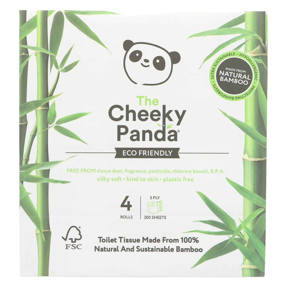 Cheeky Panda Bamboo Toilet Roll 4 Pack - Earthfare Supermarket - 841161106282