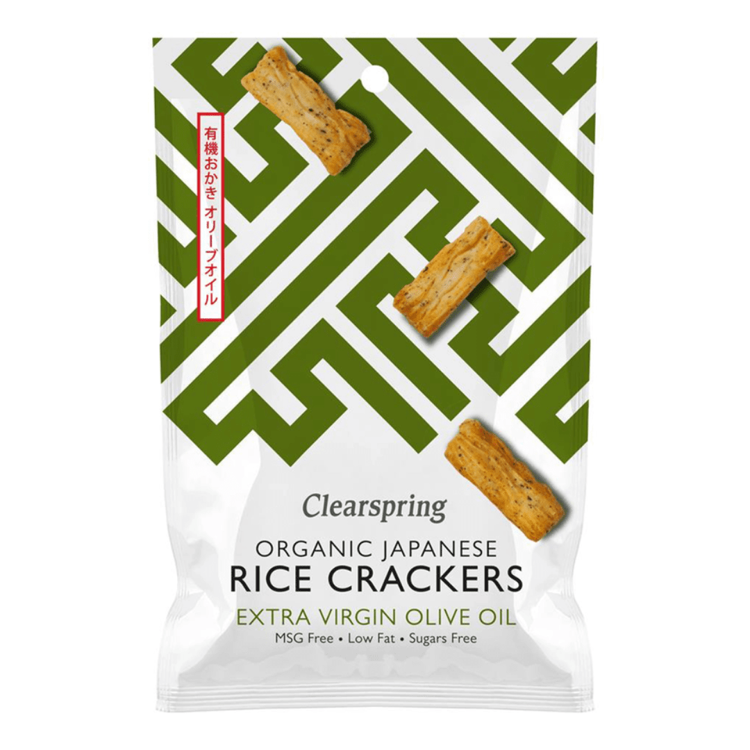 Clearspring Organic Japanese Rice Crackers Olive Oil - Earthfare Supermarket - 5021554984122