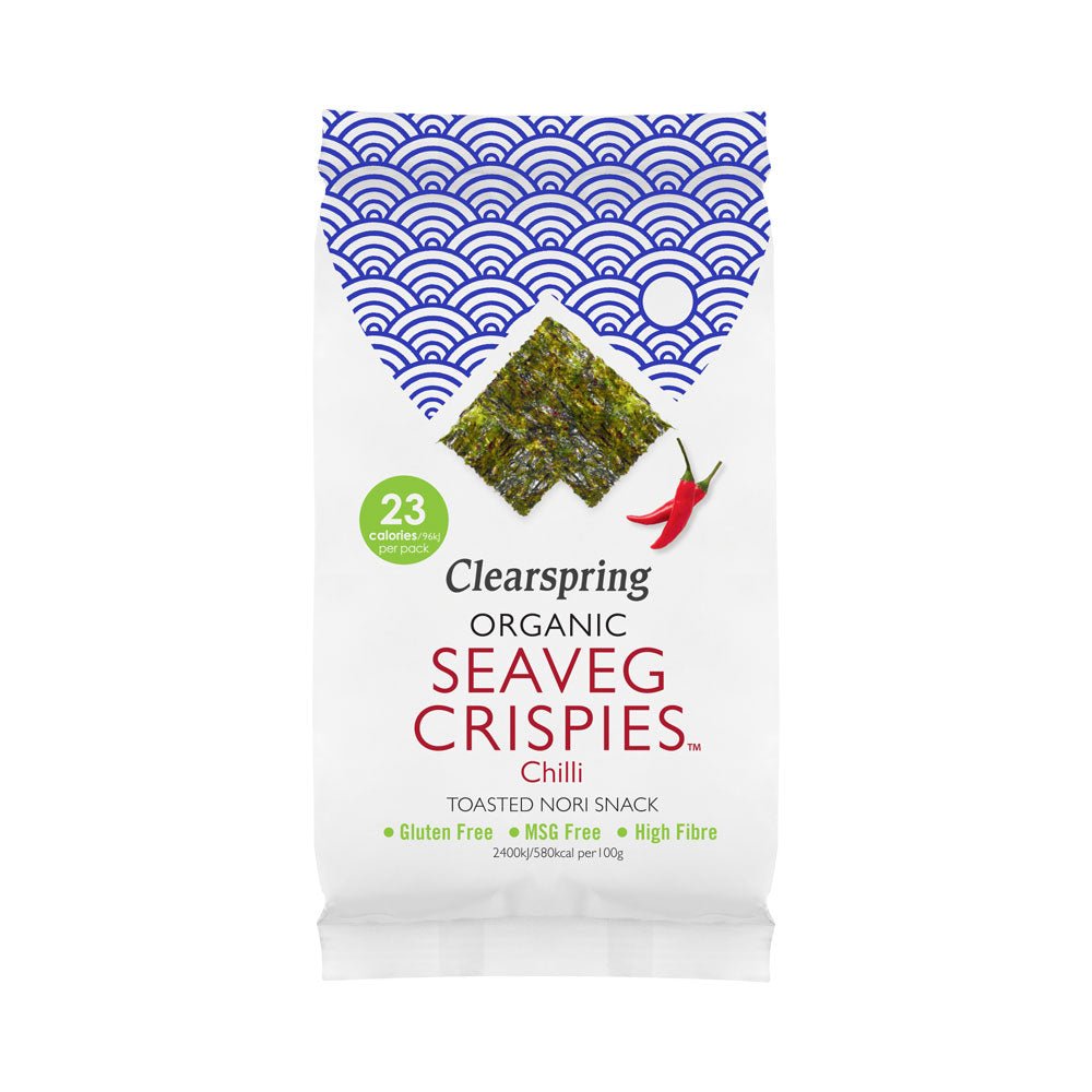 Clearspring Organic Seaveg Crispies Chilli 4G - Earthfare Supermarket - 5021554002581