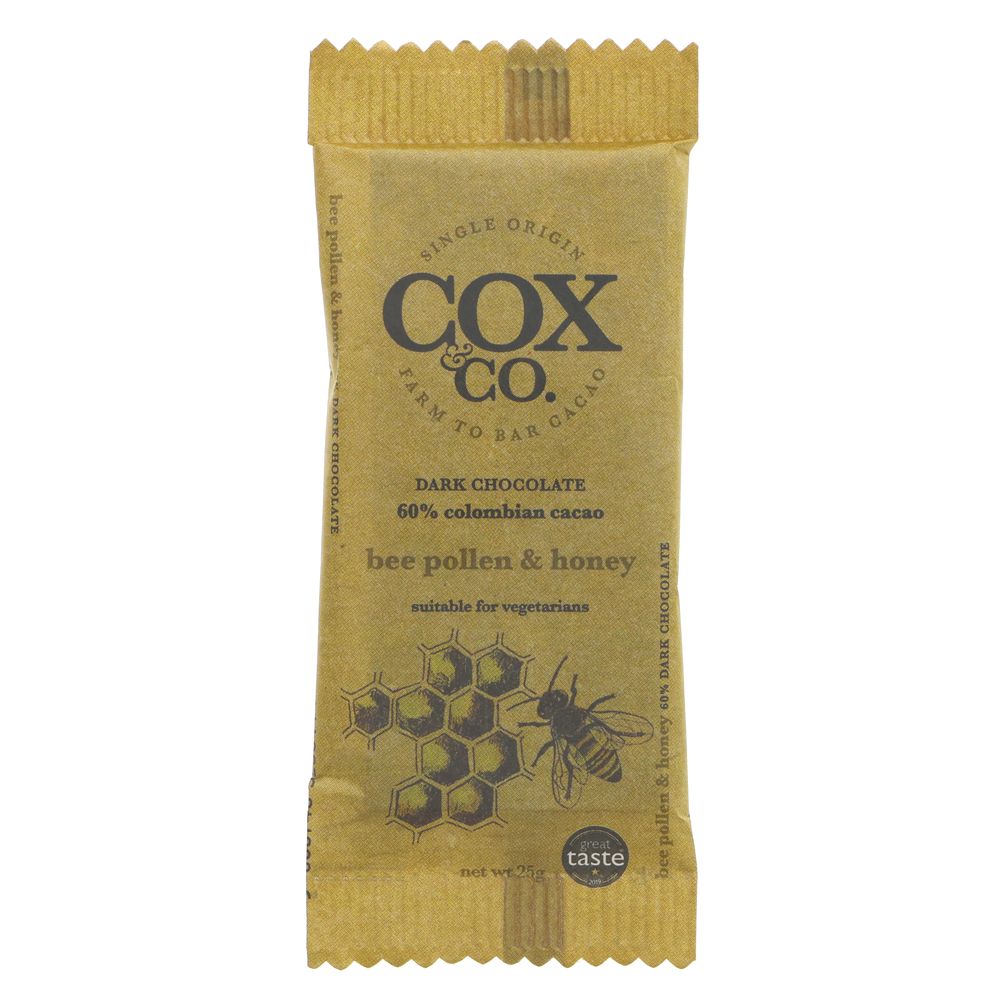 Cox & Co Bee Pollen & Honey Mini Bar 25g - Earthfare Supermarket - 5060748323644