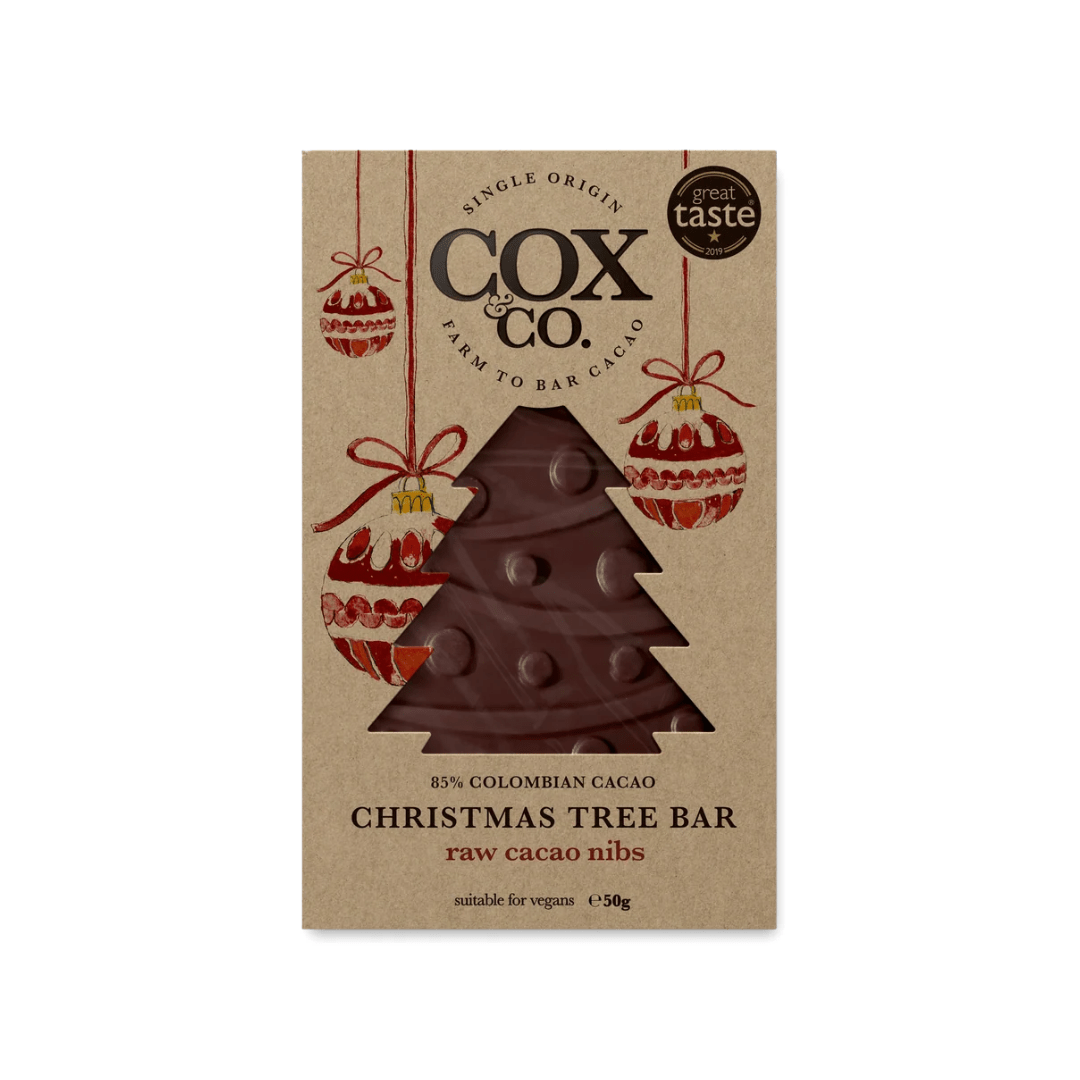 Cox & Co Christmas Tree Raw Cacao Bar 50g - Earthfare Supermarket - 5060748323347