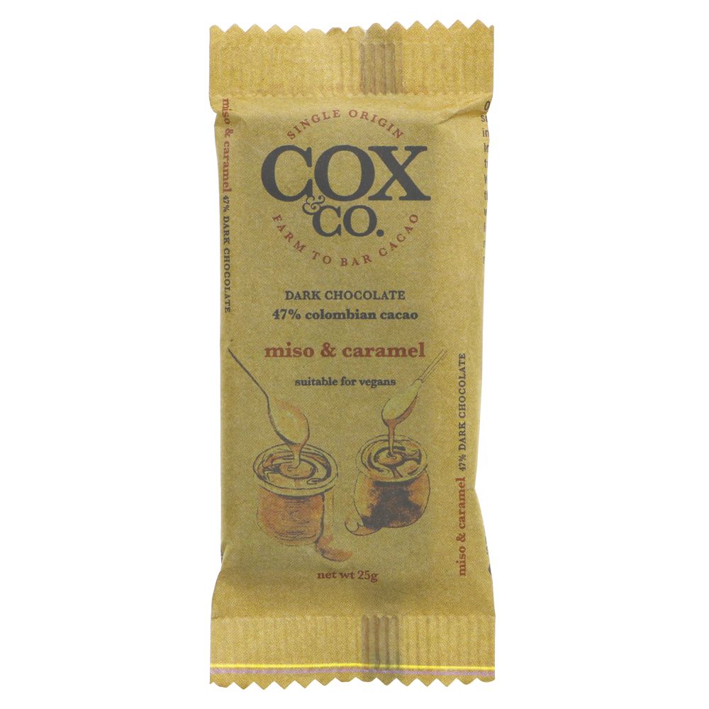 Cox & Co Miso Caramel Mini Bar 25g - Earthfare Supermarket - 5060748323682