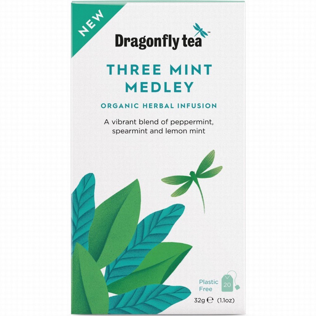 Dragonfly Tea Organic Three Mint Medley - Earthfare Supermarket - 5032558000763