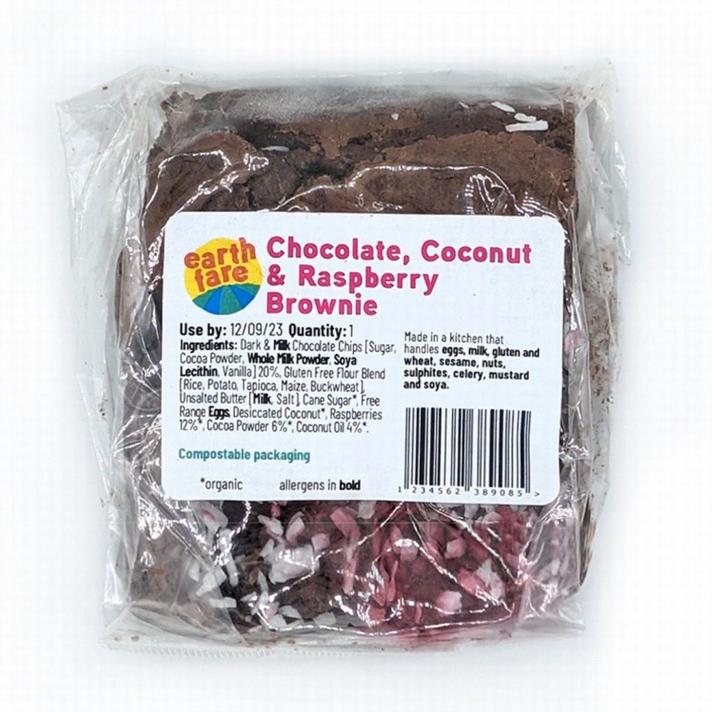 Earthfare Chocolate Raspberry & Coconut Brownie - Earthfare Supermarket - 1234562389085