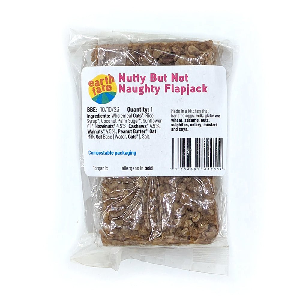 Earthfare Nutty Not Naughty Flapjack - Earthfare Supermarket - 1234561442309