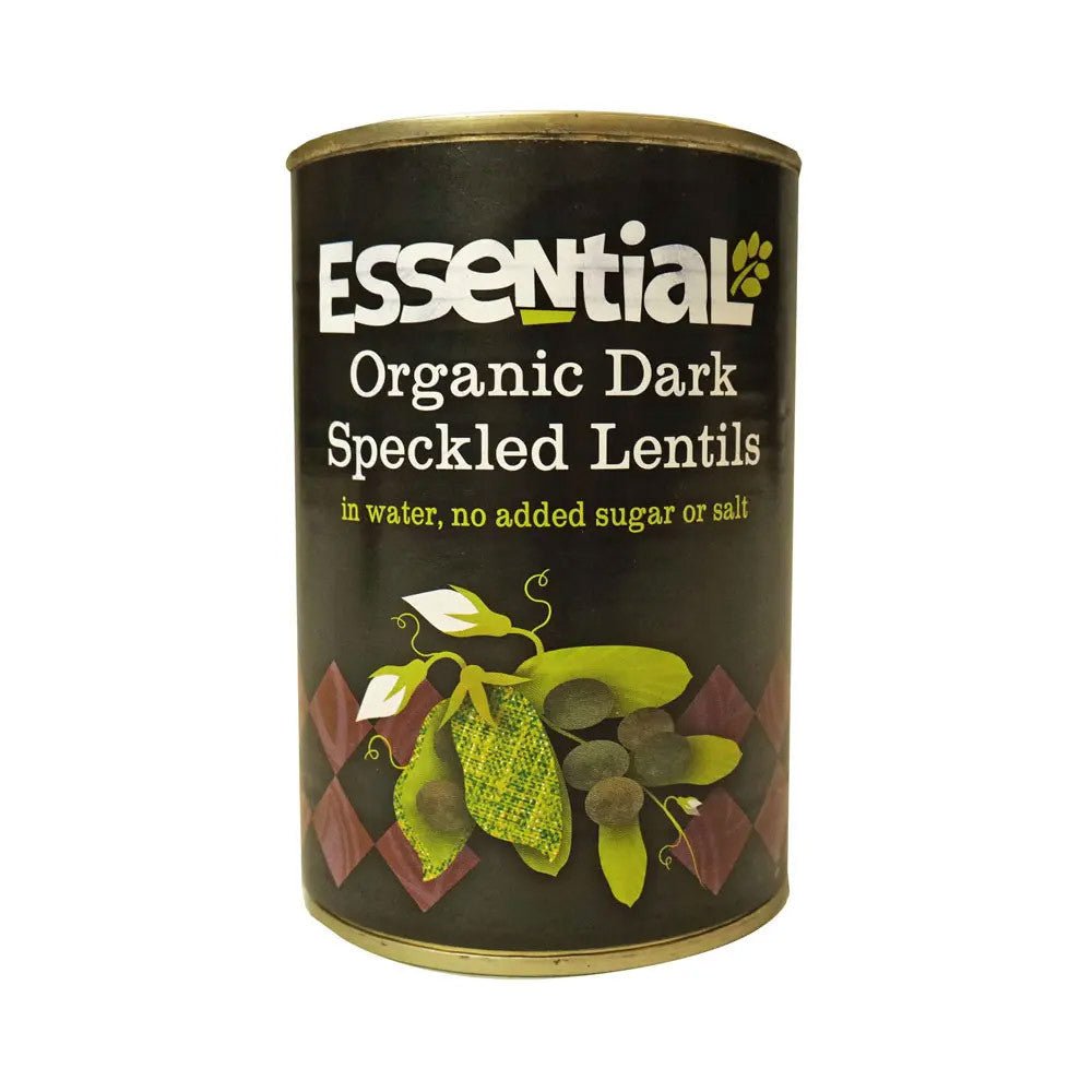 Essential Organic Dark Speckled Puy - Type Lentils Tinned 400g - Earthfare Supermarket - 5029220055695