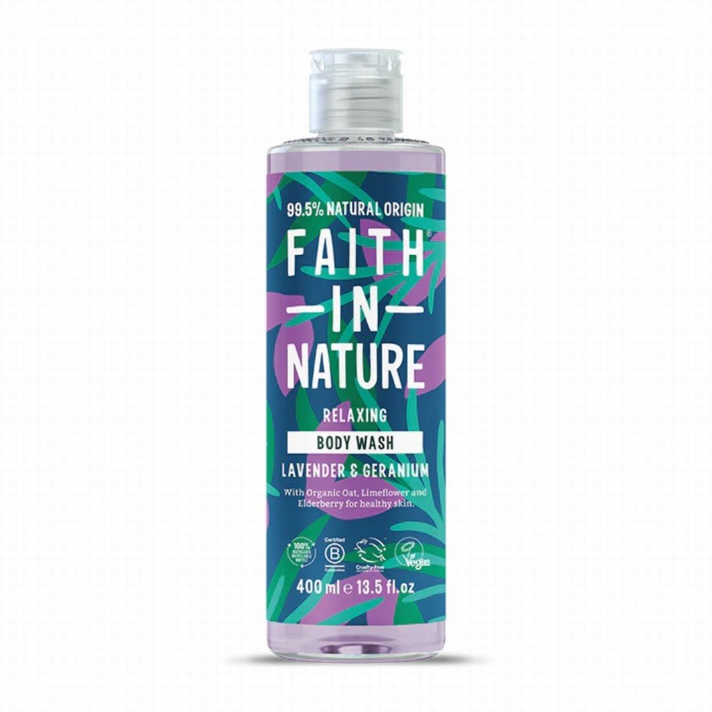 Faith In Nature Body Wash Lavender & Geranium 400ml - Earthfare Supermarket - 708002400438