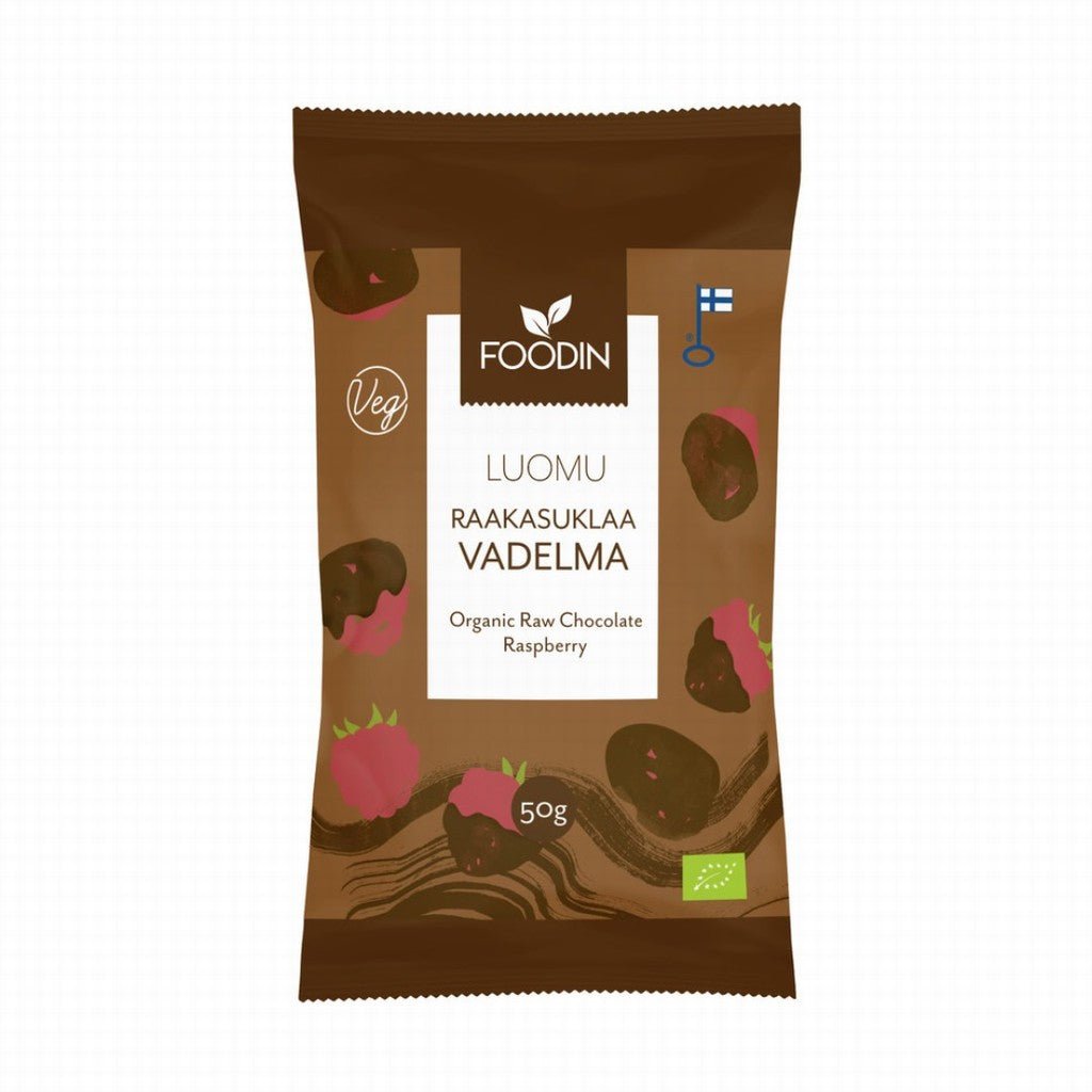Foodin Organic Chocolate Coated Raspberries - Earthfare Supermarket - 6430055248886