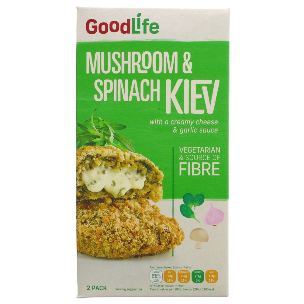 Goodlife Mushroom & Spinach Kiev - Earthfare Supermarket - 5012869541926