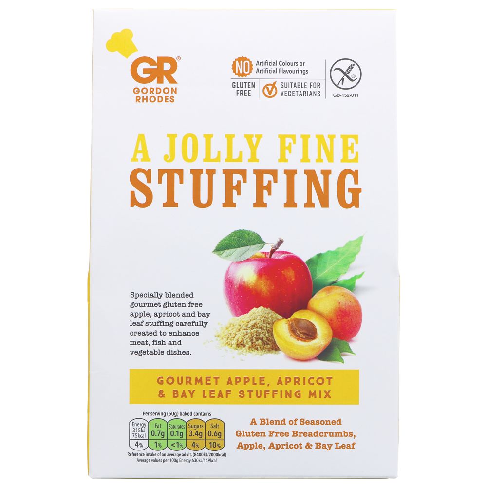 Gordon Rhodes Apple, Apricot & Bay Stuffing Mix 125g - Earthfare Supermarket - 5060131730691
