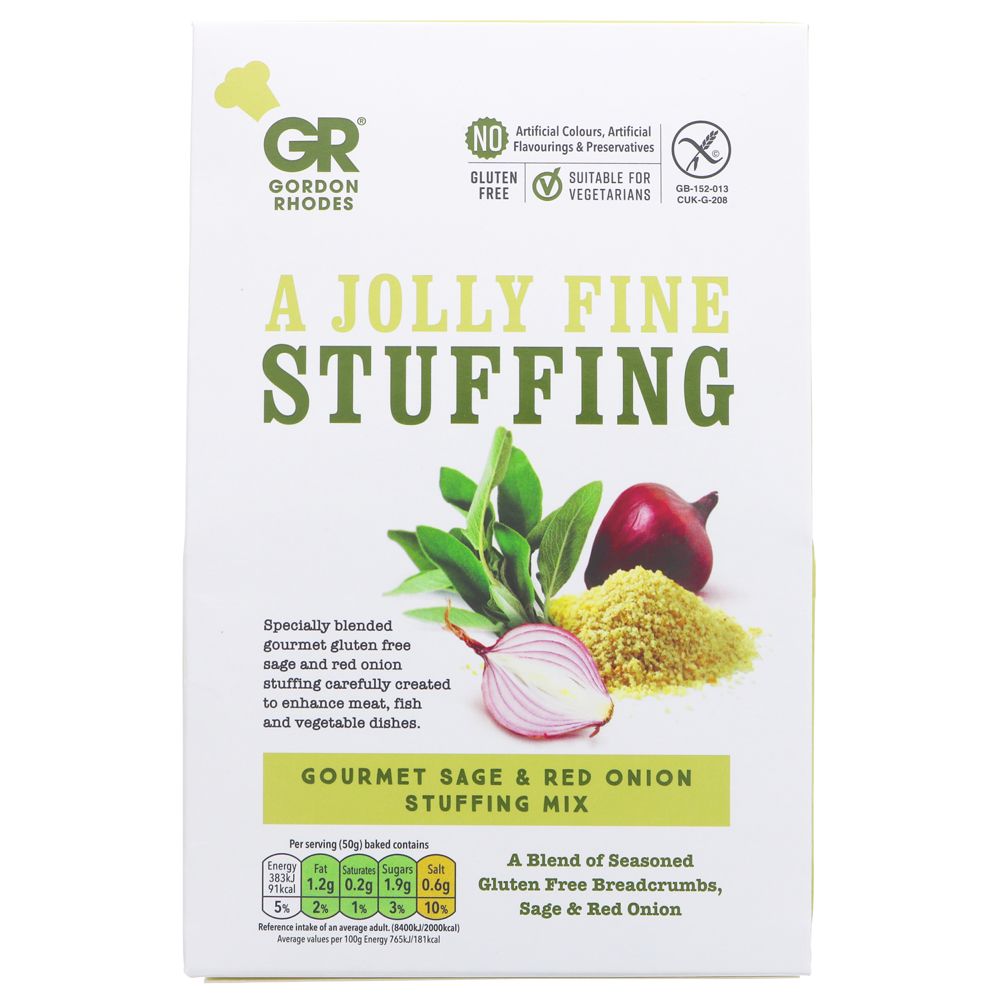 Gordon Rhodes Sage & Red Onion Stuffing Mix 125g - Earthfare Supermarket - 5060131730745