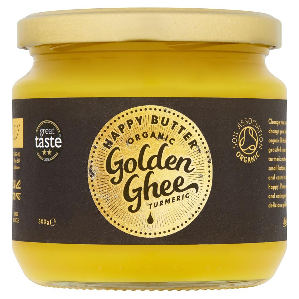 Happy Butter Artisan Organic UK Golden Turmeric Ghee 300g - Earthfare Supermarket - 0700461842590