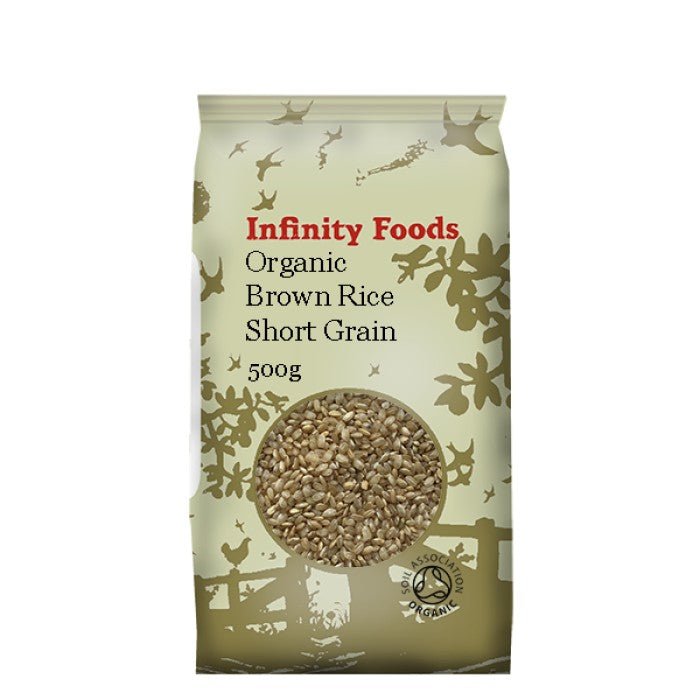 Infinity Organic Brown Rice Short Grain 500G - Earthfare Supermarket - 5028869010058