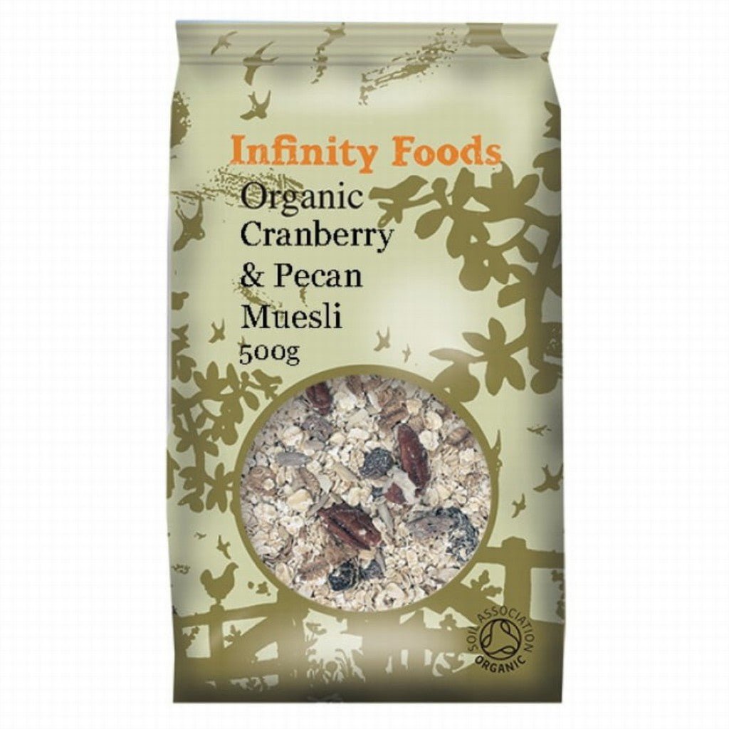 Infinity Organic Cranberry & Pecan Muesli 500g - Earthfare Supermarket - 5028869040345