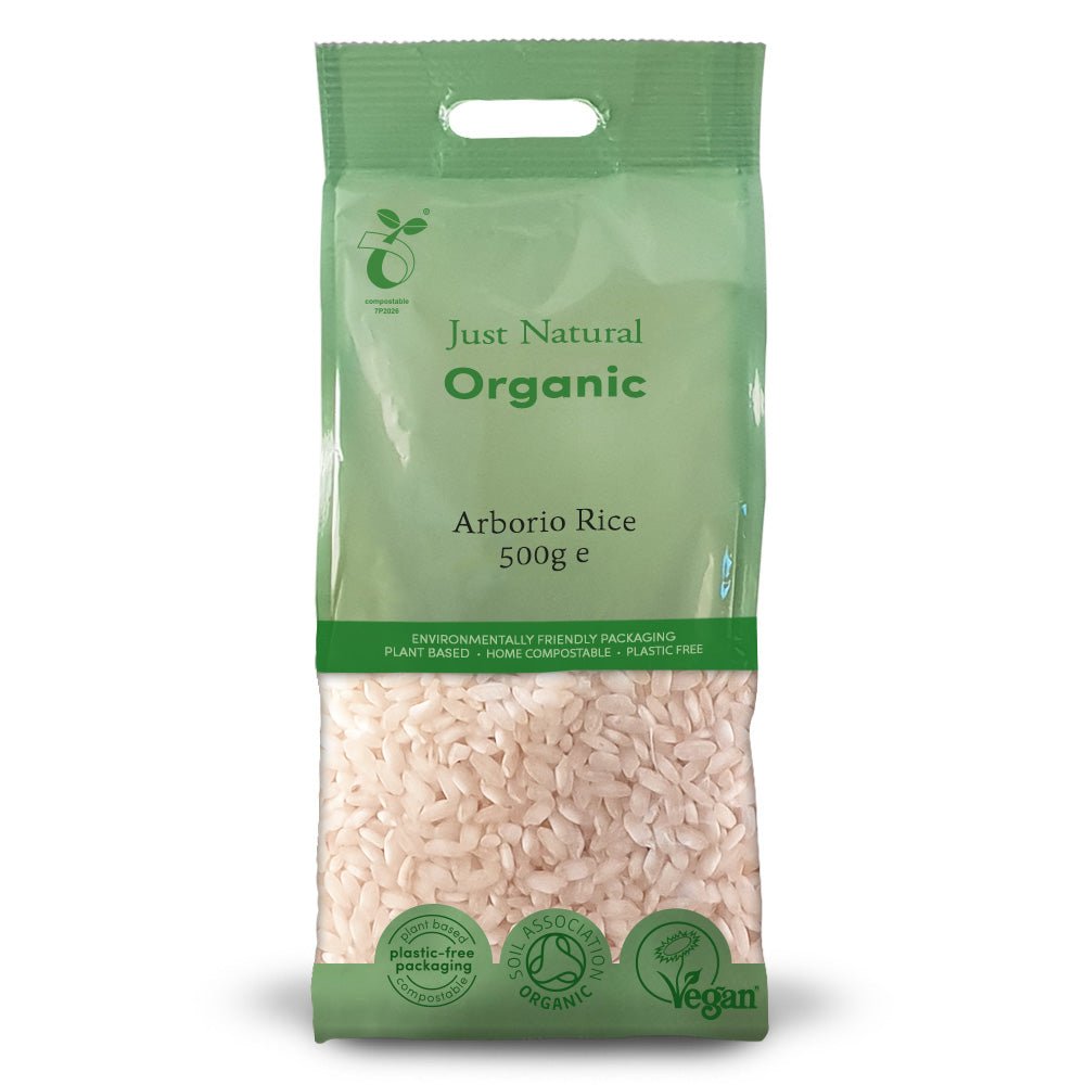 Just Natural Organic Risotto Rice Arborio 500g - Earthfare Supermarket - 5060338034042