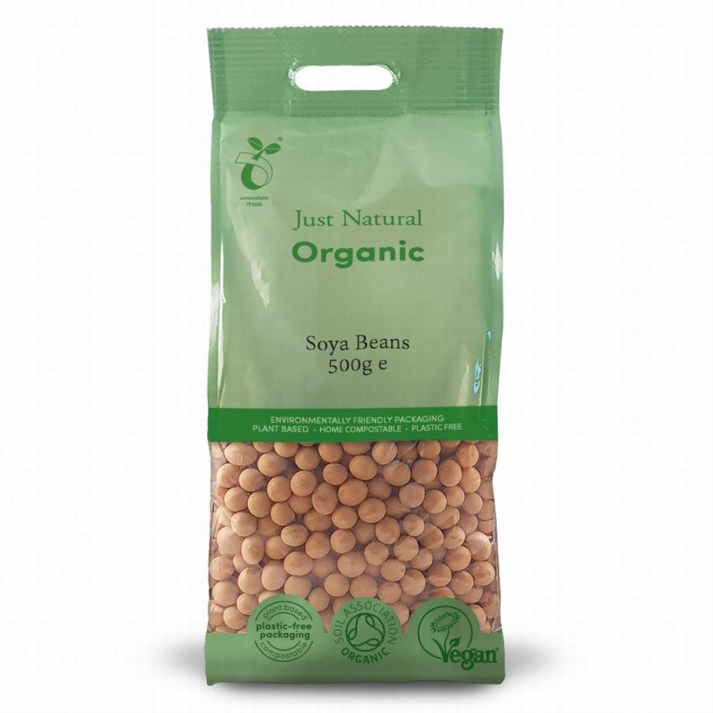 Just Natural Organic Soya Beans 500g - Earthfare Supermarket - 5060338033779