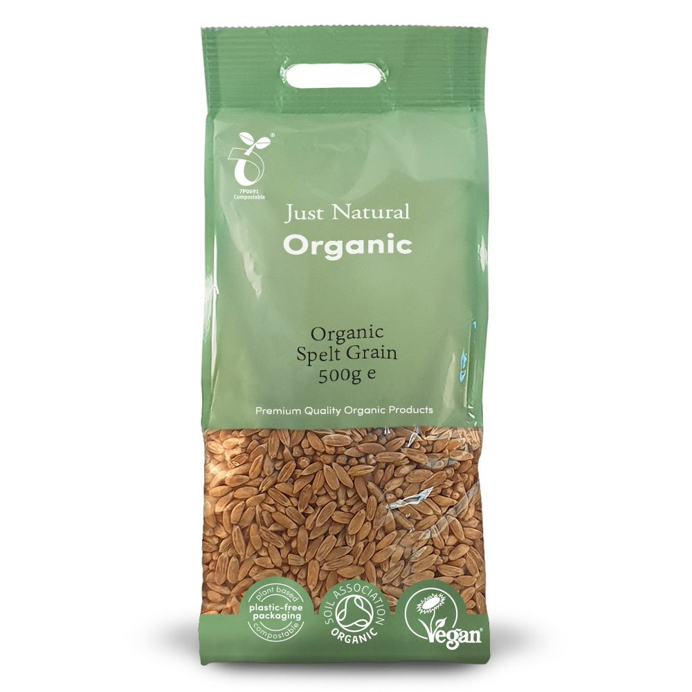 Just Natural Organic Spelt Grain 500g - Earthfare Supermarket - 5060338035650