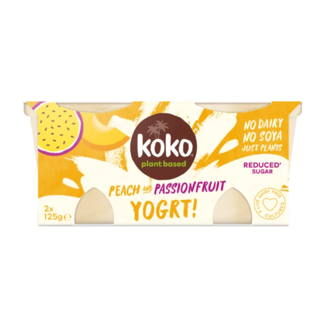 Koko Dairy Free Peach & Passionfruit Yogurt Alternative 2x125g - Earthfare Supermarket - 5060100601373