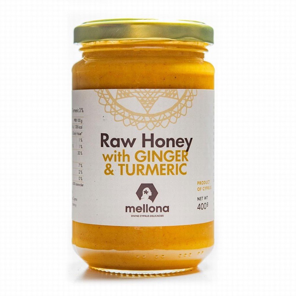 Mellona Raw Honey with Ginger & Turmeric 400g - Earthfare Supermarket - 5291573003368