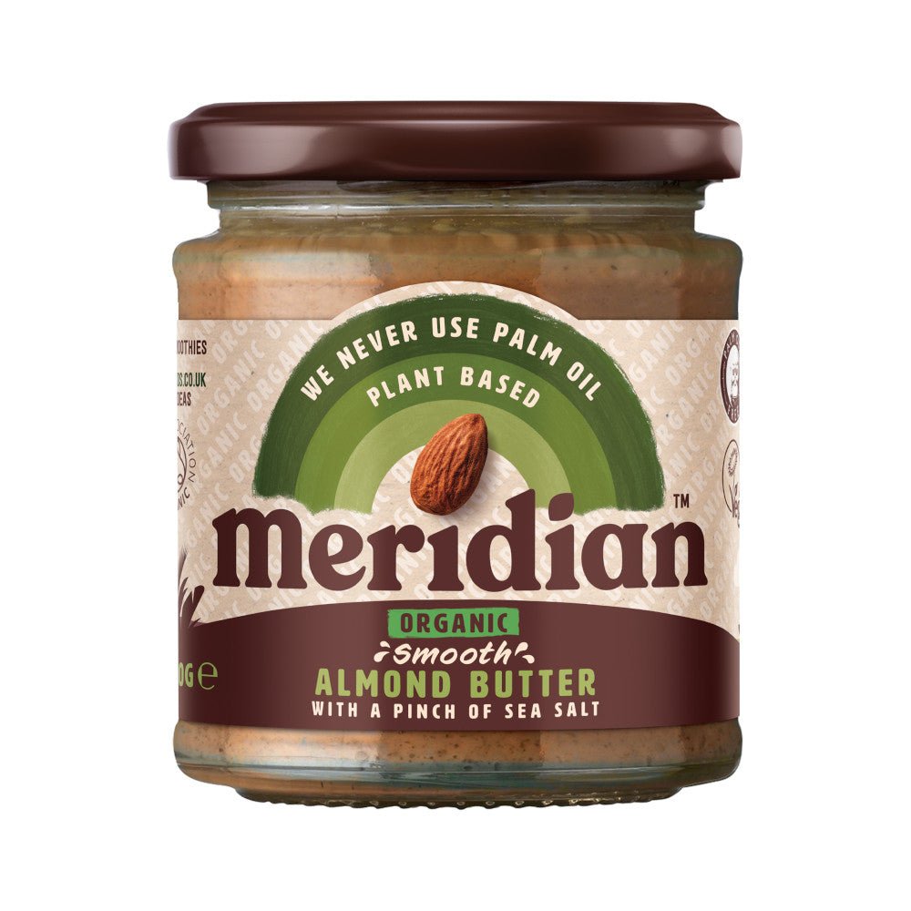 Meridian Organic Almond Butter Smooth With Salt - Earthfare Supermarket - 5060132280485