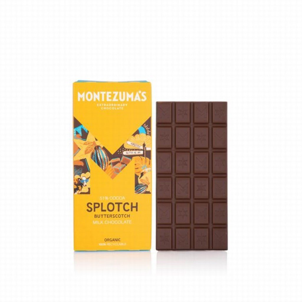 Montezuma's Splotch Organic 51% Milk Chocolate With Butterscotch - Earthfare Supermarket - 5060719920346