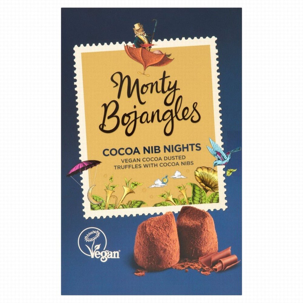 Monty Bojangles Cocoa Nib Nights Vegan Truffles 180G - Earthfare Supermarket - 5060413267440