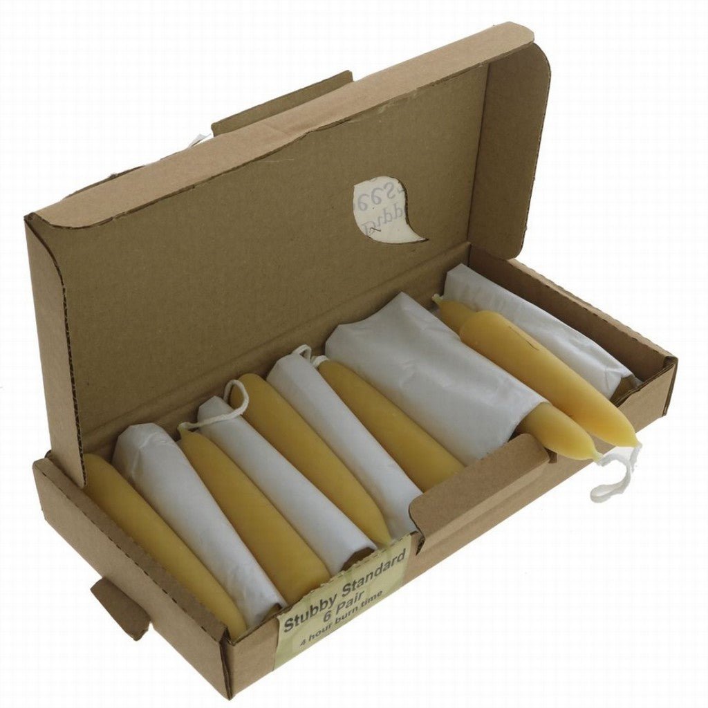 Moorlands Stubby Beeswax Candle Pair - Earthfare Supermarket - 5017601044567