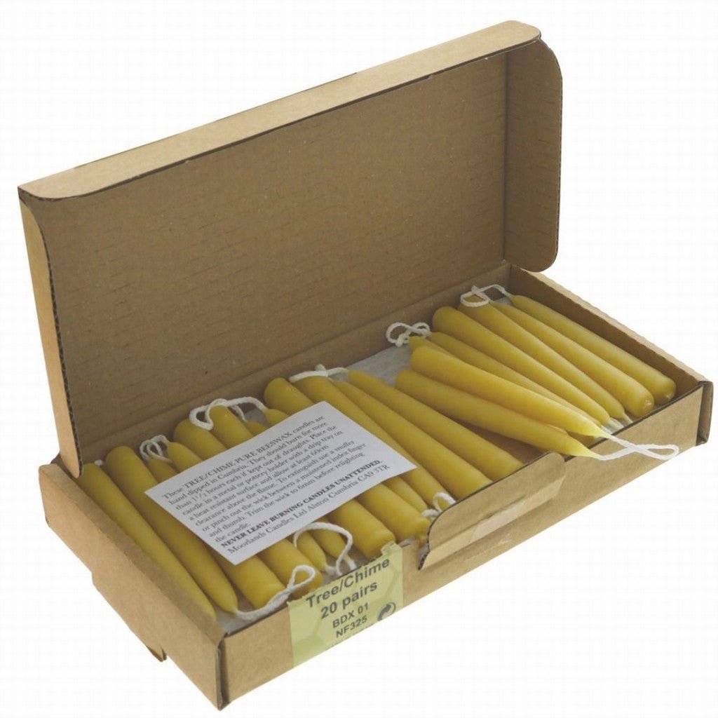 Moorlands Tree Chime Beeswax Candle Pair - Earthfare Supermarket - 5036583237606