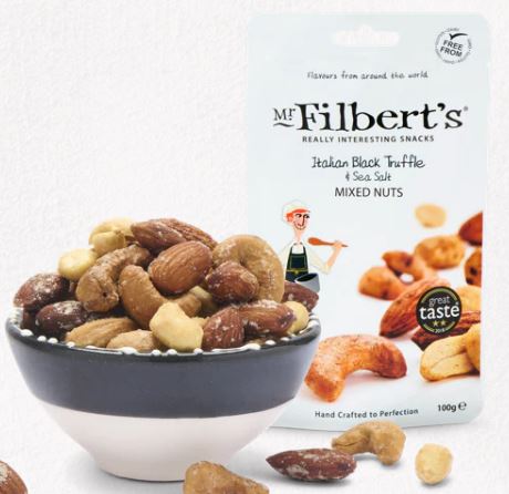 Mr Filberts Italian Black Truffle & Sea Salt Mixed Nuts - Earthfare Supermarket - 5060145051973