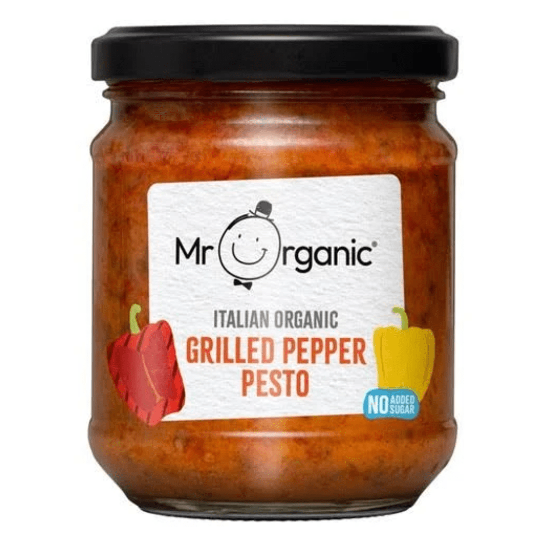 Mr Organic Grilled Pepper Pesto 190g - Earthfare Supermarket - 5060178075380