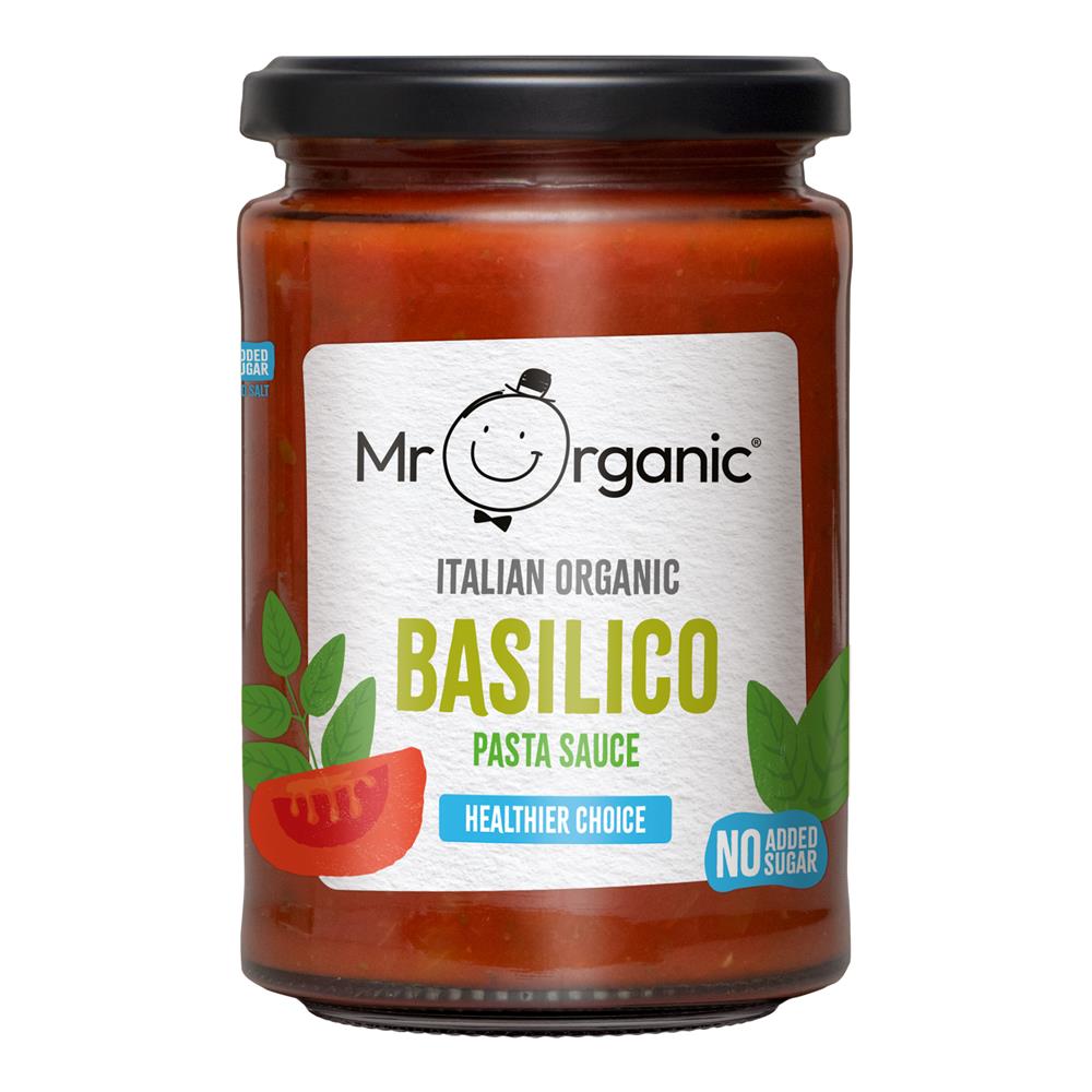 Mr Organic Healthier Choice Basilico Pasta Sauce 350g - Earthfare Supermarket - 5060178070286