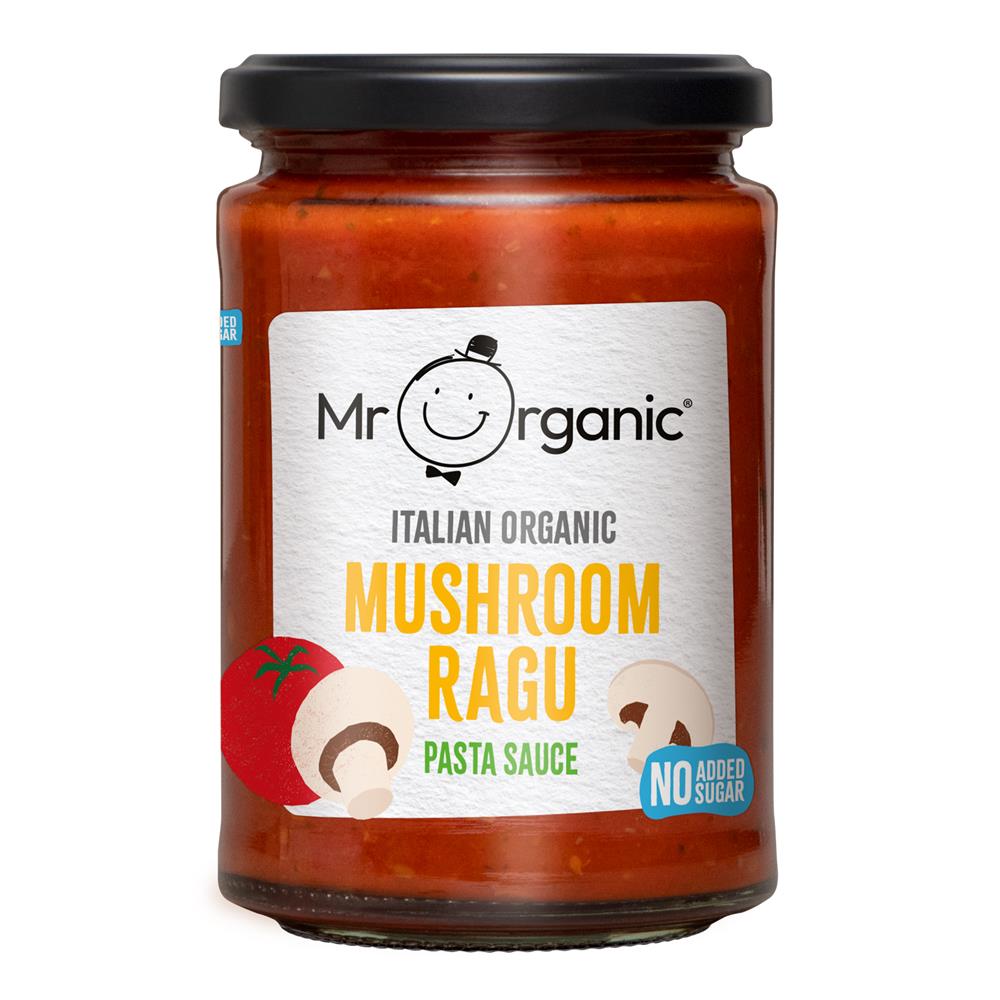 Mr Organic Mushroom Ragu Pasta Sauce No added Sugar 350g - Earthfare Supermarket - 5060178075038